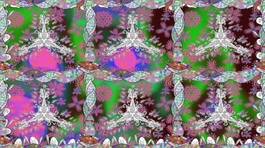 Tropik çiçekler. Yeşil renkli çiçekler. Tişörtsüz arka plan deseni.