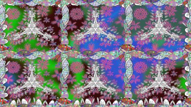 Şekillendirilmiş çiçeklerle kusursuz desen. Çiçek deseni duvar kağıdı, desen dolguları ve web sayfası arka planı için kullanılabilir. Süslü zentangılsız desen, soyut çiçeklerle süslenmiş..