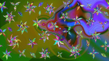 Raster - stok. Eskiz arkaplan modeli. Suluboya, elle çizilmiş. Vadinin yeşil renkli çiçekleri.