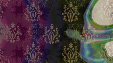 Kar tanesi renkli desen. Snowflakes desen. Raster kar taneleri arka plan. Renk arka plan üzerinde izole soyut kar taneleri ile düz tasarım. Raster illüstrasyon.