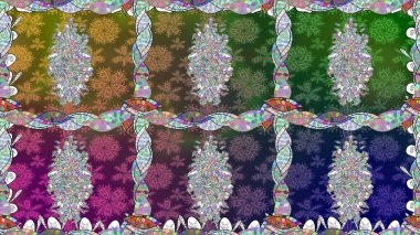 Tekrarlayan çiçek arkaplanı, zarif yeşil çiçek duvar kağıdı. Çiçek desenleri yeşil renklerde, el yapımı papatyalar, papatyalar.