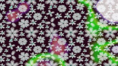 Raster Noel soyut renkli arka plan ve düşen kar tanesi. Dekorasyon kış kar ikonları. Kar Taneleri Raster illüstrasyonu.