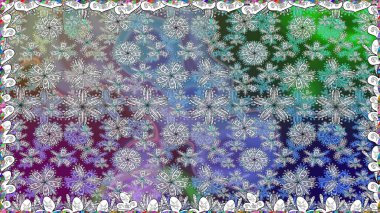 Yapraklı çiçekler ve kır renkli papatya çiçekleri. Raster - stok. Kusursuz arkaplan deseni.