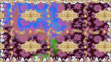 Robot resim. Küçük çiçekteki sevimli çiçek deseni. Raster illüstrasyonu.