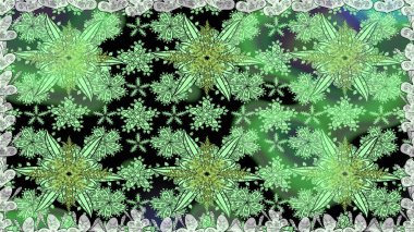 Çiçek desenli raster, yeşil çizgi grafik desenli soyut raster arkaplan. Modern stil dokusu.