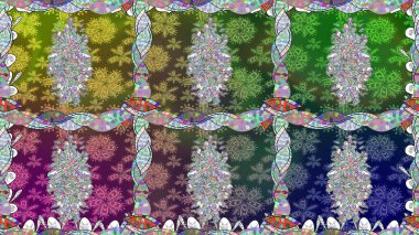 Yeşil renkli çiçekler. Çiçeksiz desenli arka plan. Tişört baskısı için çiçek boyama rasteriName.