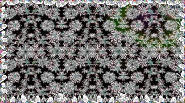 Süslü kumaş deseni. Düz Çiçek Elementleri Tasarımı. Raster illüstrasyonunda kusursuz çiçek deseni. Renkli Bahar Teması Kusursuz Arkaplan.