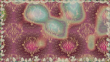 Renkli Bahar Temalı Kusursuz Arkaplan. Çiçeksel fantezi tasarımı, parlak bir arka planda, kusursuz bir desen. Düz Çiçek Elementleri Tasarımı.