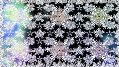 Kusursuz bir arka plan modeli. Yapraklı çiçekler ve doğal renklerde papatya çiçekleri. Raster - stok.