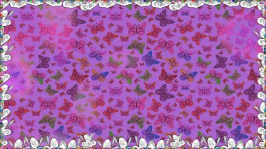 Kelebeklerle kusursuz desen. Elle çizilmiş illüstrasyon. Raster renkli sonsuz doku. Bahar ve yaz tasarımı için renkli arkaplan.