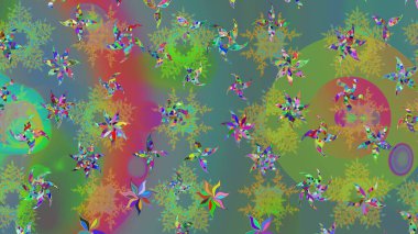 Suluboya çiçekli çiçek deseni. Raster illüstrasyonu. Yeşil renkte güzel tekstil.