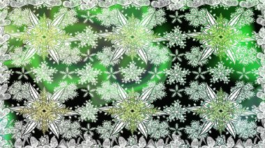 Çiçeksel elementlerle süslenmiş zarif raster dokusu. Küçük çiçekte hoş bir çiçek deseni var. Yeşil renkler ve parlak çiçekler üzerinde soyut, pürüzsüz desen.