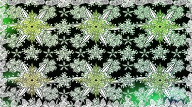 Güzel çiçekli kusursuz desen ve siyah renkli yapraklar, suluboya çiçek deseni, duvar kağıdı, kart ya da kumaş için fayanslı. Raster illüstrasyonu.