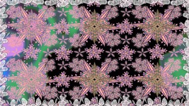 Raster illüstrasyonu. Şirin çiçekli kusursuz desen ve nötr renklerde yapraklar, suluboya çiçek deseni, duvar kağıdı, kart veya kumaş için fayanslı.