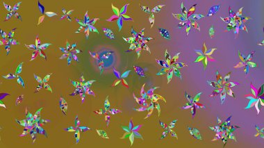 Hediye ambalaj kağıdı, tebrik kartları, posterler ve pankart tasarımı. Raster düz çiçek çizim deseni. Kahverengi renkte çiçekler.