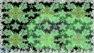 Raster illüstrasyonu. Çiçek ve yapraklı karalama şeklinde Raster çiçek deseni. Yumuşak, yeşil renkte bahar çiçekleri.