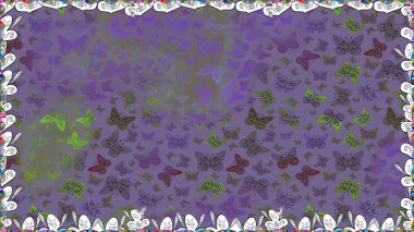 Raster illustration. High Quality of nature butterfly. Pictures on violet and neutral in water color filter effect. In vintage style. clipart