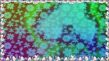 Çok mavi, zarif küçük çiçekler ve mavi renkli komik böcekler, raster desen, illüstrasyon.