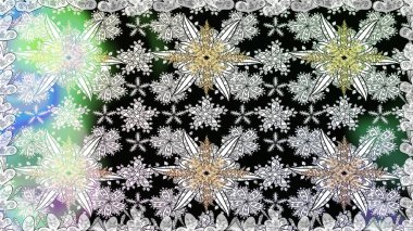 Eski usul. Kumaş, tekstil, duvar kağıdı baskısı için. Kusursuz bir geçmişi var. Raster illüstrasyonu. Renkli desenli kusursuz desen, gri çiçekler ve dekoratif elementler..