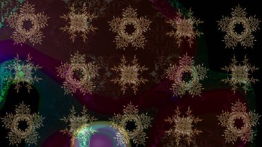 Güzel dekorasyon. Raster illüstrasyon kar taneleri. Kışın sembolü. Kahverengi ve siyah renkli suluboya kar taneleri.