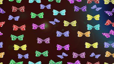 Art butterflies on brown colors. Children butterfly sketch pattern. Cute background for paper, design of fabric, wrappers and wallpaper. Raster. clipart