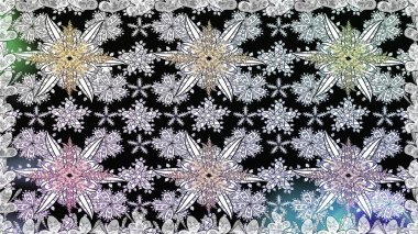 Raster düz çiçekleri pürüzsüz desen. Hediye ambalaj kağıdı, tebrik kartları, posterler ve pankart tasarımı. Siyah renkte çiçekler.