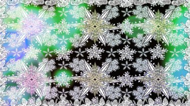 Şirin çiçek elementleri. Raster illüstrasyonu. Kusursuz desenli, modaya uygun kumaş deseni. Renkli Bahar Temalı Kusursuz Arkaplan. Düz Çiçek Elementleri Tasarımı.