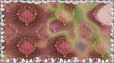 Raster illüstrasyonu. Çiçekli güzel suluboya desen. Kahverengi renklerde.