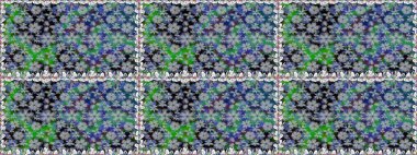 Renklere karalamalar çizen kusursuz çiçek deseni. Raster illüstrasyonu.