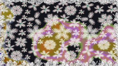 Güzel kumaş deseni. Raster illüstrasyonu. Küçük çiçekteki sevimli çiçek deseni. Güzel karalama çiçekleri olan kusursuz çiçek deseni..