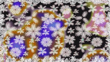 Tarafsız renklerde. Çiçek duvar kağıdı. Hint süsü. Renkli süs kenarı. Raster illüstrasyonu. Kusursuz desen.