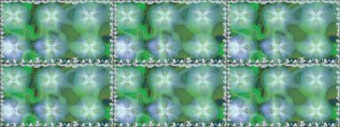 Moda baskıları için zarif bir şablon. Modern çiçek arkaplanı. Parlak renkli çiçekleri ve yeşil renkli yaprakları olan kusursuz çiçek desenleri. Halk stili.