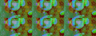 Zarif, parlak ve yeşil çiçek desenli bir taslak. Sabıka baskıları, bebek kıyafetleri, duvar kâğıtları, paket kutuları vb..