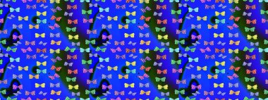 Elle çizilmiş sevimli kız çizimi. Sonsuz. Çizim, karalama, karalama. Tekrarlanan kelebekler. Raster illüstrasyonu.