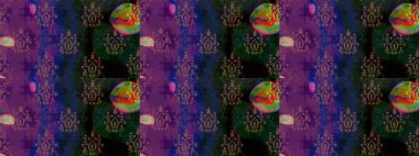 Çiçek izi. Suluboya tarzında mor renkli çiçekler. Suluboya çizim deseni.