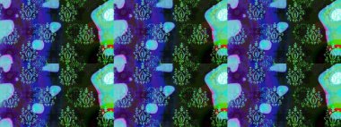 Raster Illustrasyon 'daki Çiçek Deseni' nin son moda çizimi. Mavi renkli çiçekler. Renkli Yaz Temalı eskiz kalıbı. Düz Çiçek Elementleri Tasarımı.