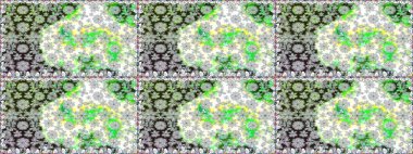 Renkli Bahar Temalı Kusursuz Arkaplan. Süslü kumaş deseni. Düz Çiçek Elementleri Tasarımı. Raster illüstrasyonunda kusursuz çiçek deseni.