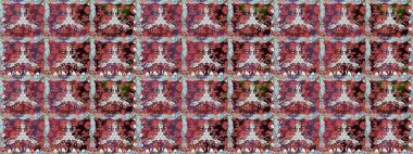 Raster illüstrasyonunda kusursuz çiçek deseni. Kahverengi renkli çiçekler. Renkli Yaz Temalı Kusursuz Arkaplan. Düz Çiçek Elementleri Tasarımı.