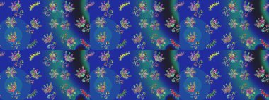 Kar tanesi rengarenk desen. Raster illüstrasyonu. Soyut kar taneleri arkaplanda izole edilmiş düz dizayn. Kar taneleri deseni. Raster kar taneleri arkaplanı.