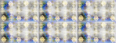 Bokeh Gray, nötr ve blues ve kar taneleriyle dekoratif Noel geçmişi. Raster illüstrasyonu.