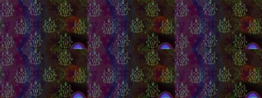 Kahverengi üzerine çiçekler. Eskiz arkaplan modeli. Suluboya, elle çizilmiş. Raster stoku.