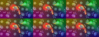 Suluboya etkisi. Botanik çizim kalıbı. Organik elementler. Raster deseni.