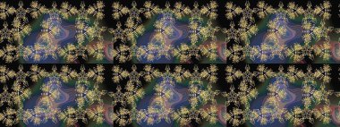 Raster resim. Snowflakes desen. Renk arka plan üzerinde izole soyut kar taneleri ile düz tasarım. Raster kar taneleri arka plan. Kar tanesi renkli desen.