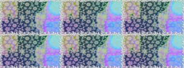 Kusursuz çiçek deseni. Asya tekstil tarzında. Raster illüstrasyonu. Raster illüstrasyonu. Mavi renkte çiçekler.