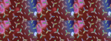 Yeni yıl kar tanesi. Düz kar karalama ikonları, kar taneleri kırmızı, kahverengi ve menekşe renkli siluetler noel afişi için, kartlar. Güzel soyut kar tanesi raster tasarımı..