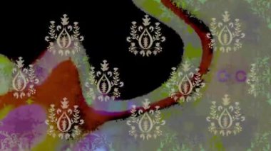 Renkli unsurlarla hareketli arka plan görüntüleri. Suluboya desenli el çizimi kelebekler. Hoş renklerde illüstrasyon. Kusursuz. Döngü.