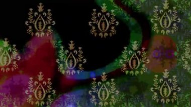 Renkli unsurlarla hareketli arka plan görüntüleri. Suluboya desenli el çizimi kelebekler. Hoş renklerde illüstrasyon. Kusursuz. Döngü.