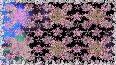 Raster deseni. Soyut çiçek desensiz arkaplan. Tarafsız renklerde. Küçük çiçekteki sevimli çiçek deseni. Raster illüstrasyonu.