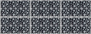 Küçük siyah çiçeklerle oldukça eski bir besin torbası deseni. Tekstil, kumaş, kapaklar, duvar kağıtları, baskı, naylon, yapıştırma, örgü, dekupaj için çiçeksiz arkaplan.