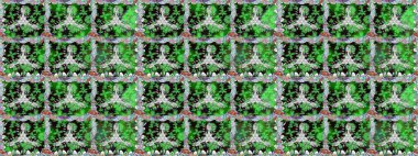 Yeşil renklerde. Raster illüstrasyonu. Çiçek buketleriyle klasik tarzda kusursuz desen.